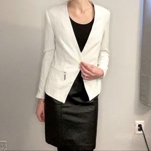 Premise | White Blazer with tiny Polka Dots | Metal Zippers | Size 4